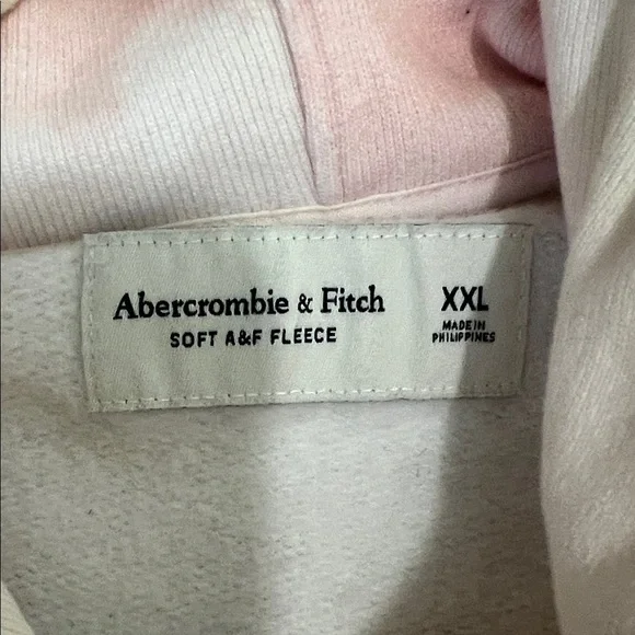 Abercrombie & Fitch Pink and White Fleece Hoodie - Picture 2 of 2